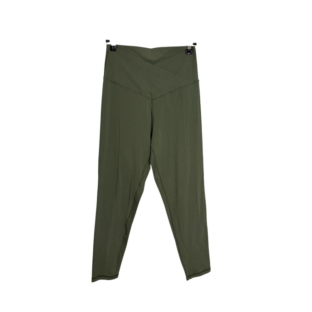Aerie OFFLINE Real Me Leggings Womens Large High Waisted Crossover Olive Green